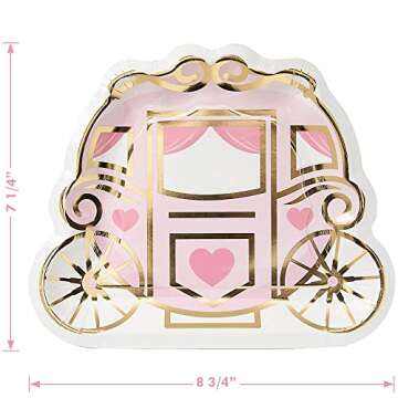 Princess Tableware Set - Pink & Gold Carriage Decor