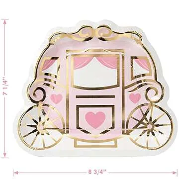 Princess Tableware Set - Pink & Gold Carriage Decor
