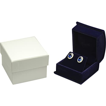 Navy Blue Velvet Jewelry Gift Box for Special Occasions
