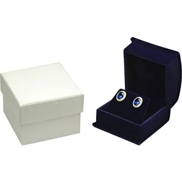 Navy Blue Velvet Jewelry Gift Box for Special Occasions