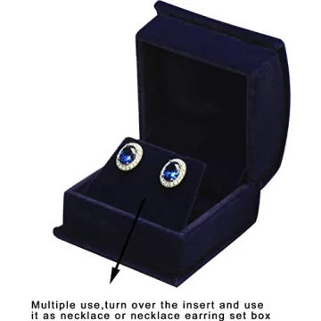 Luxury Navy Blue Velvet Jewelry Gift Box