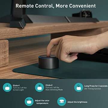 Quntis Monitor Light Bar PRO+ with Remote Control, Fit for Curved/Flat Monitor, Eye-Care USB Computer Lamp Dimmable Screen Light Bar with Auto-Dimming, No Glare Home Office Gaming Desk Lamp