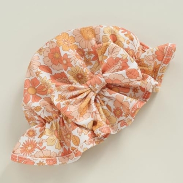 MERSARIPHY Baby Girl Swimsuit Rash Guard with Hat