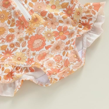 MERSARIPHY Baby Girl Swimsuit Rash Guard with Hat