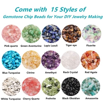 GangGangHao 1888 Pcs Natural Chip Stone Beads for Jewelry Making