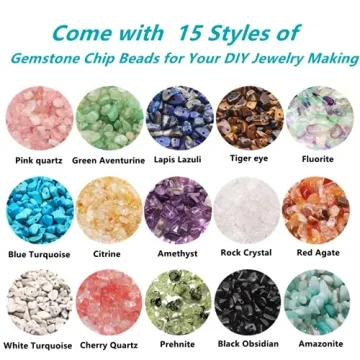 GangGangHao 1888 Pcs Natural Chip Stone Beads for Jewelry Making