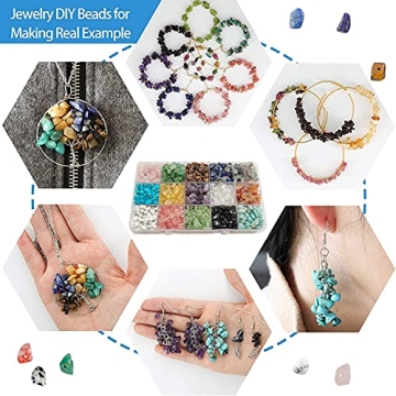 GangGangHao 1888 Pcs Natural Chip Stone Beads for Jewelry Making
