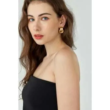 Chunky Gold Knot Dangle Earrings - Stylish & Hypoallergenic