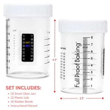 Full Proof Baking Sourdough Starter Jars - 2-Pc Glass Set