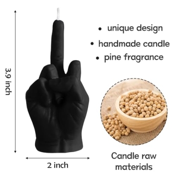 6sisc Middle Finger Candle Fun Home Decor Gift