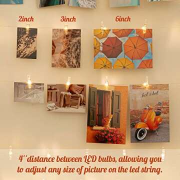 LUSHARBOR Photo Clips String Light, Fairy Lights with 51 Clear Clips, Battery Operated String Lights with Clips for Pictures, Room Decorations for Dorm Wall Bedroom