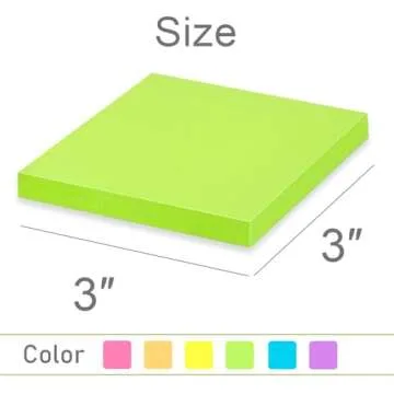 Vibrant 3x3 Sticky Notes with Super Sticky Adhesive Pack