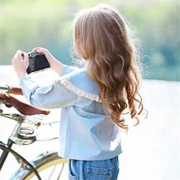 Mud Kingdom Little Girls Long Sleeve Shirt Peter Pan Collar Cute Bow Purple Size 7-8