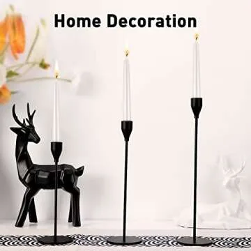 Elegant Black Candlestick Holder Set of 12 for All Occasions
