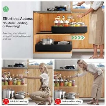 Pull out Cabinet Organizer, Expandable(11.7"-19.7") Heavy Duty Slide out Drawer Fixed with Adhesive Nano Film for Pots, Roll out Shelf Storage for Kitchen Base Cabinet Organization, Pantry, Bathroom