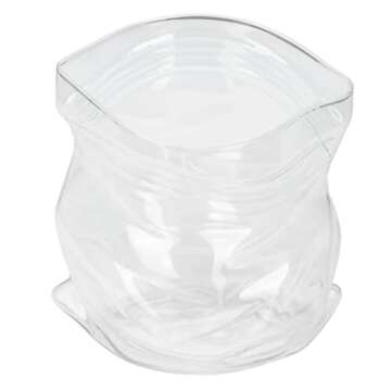 Restaurantware-22 Ounce Unzipped Bag Bowl, 1 Small Glass Bag - Realistic Crinkled Edges, Serve Candy...