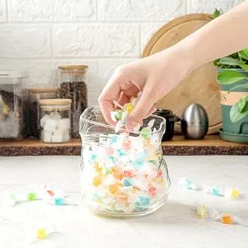 Restaurantware-22 Ounce Unzipped Bag Bowl, 1 Small Glass Bag - Realistic Crinkled Edges, Serve Candy, Popcorn, or Nuts, Clear Glass Bag Bowl, Dishwashable, Flat Base