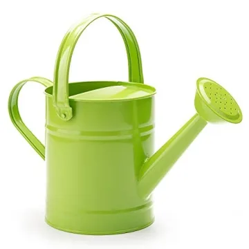 Sungmor 1.5L Green Metal Watering Can - Durable & Stylish