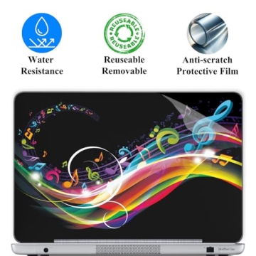 Rainbow Music Note Design 13 13.3 Inch Laptop Skin Sticker Cover with Wrist Pad Skins