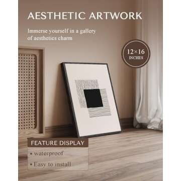 VIYYIEA Framed Canvas Wall Art, Vintage Wall Art for Living Room, Abstract Oil Painting Picture Summ...