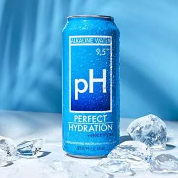 Perfect Hydration 9.5+ pH Alkaline Water, 16.9 oz Recyclable Aluminum Cans | 9x Purified | Electroly...