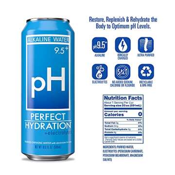Perfect Hydration 9.5+ pH Alkaline Water in Cans