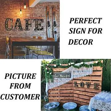 OYCBUZO Golden Black Led Marquee Letter - Industrial, Vintage Style Light Up Alphabet Letter Sign fo...