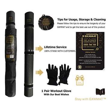 GXMMAT Large Yoga Mat 12'x6'/10'x6'/6'x8'(7mm), Extra Thick Workout Mats for Home Gym Flooring, Ultra Comfortable Non-Slip Quick Resilient Barefoot Wide Exercise Mat for Pilates, Stretching,Meditation