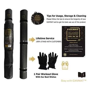 GXMMAT Large Yoga Mat 12'x6'/10'x6'/6'x8'(7mm), Extra Thick Workout Mats for Home Gym Flooring, Ultra Comfortable Non-Slip Quick Resilient Barefoot Wide Exercise Mat for Pilates, Stretching,Meditation