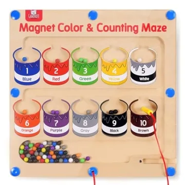 GAMENOTE Magnetic Color and Number Maze - Educational Fine Motor Skills Toys for Boys Girls 3 4 5 Ye...