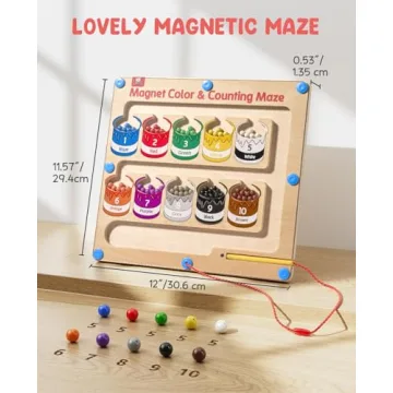 GAMENOTE Magnetic Color and Number Maze for Kids