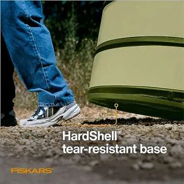 Fiskars Kangaroo Collapsible Garden Bag with Heavy Duty Hardshell Bottom for Yard Waste, 30 Gallon Reusable Container for Lawn Care and Gardening
