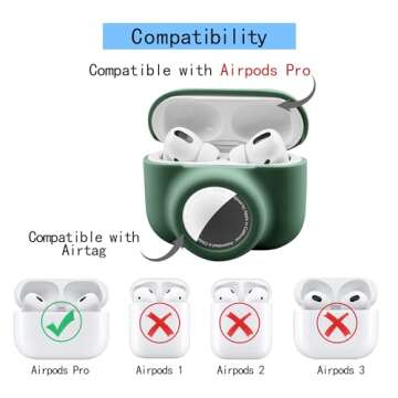2 in 1 Protective Skin Case Compatible for AirPods Pro and AirTag Case Combo Set, Silicone GPS Track...