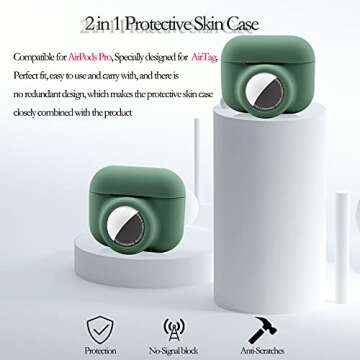 2 in 1 Protective Skin Case for AirPods Pro and AirTag