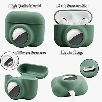 2 in 1 Protective Skin Case for AirPods Pro and AirTag