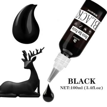 Black Epoxy Resin Pigment Paste - 3.4 fl.oz / 100ml Opaque Resin Dye for Art