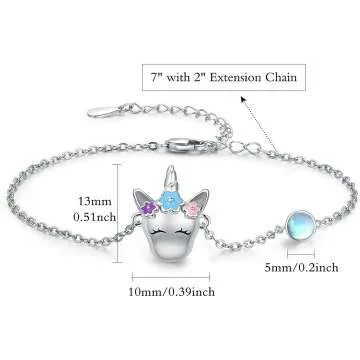 TANGPOET 925 Sterling Silver Anklet - Dainty Charm Bracelet