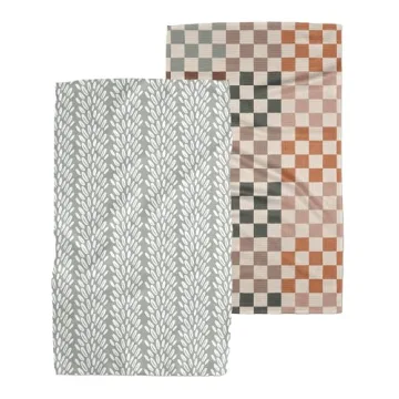 GEOMETRY Kitchen Tea Towels - Quick Dry & Super Absorbent Dish Towel Set