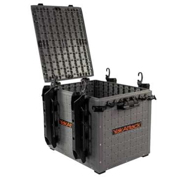 YakAttack BlackPak Pro Kayak Fishing Crate - Includes 4 Attachable Fishing Rod Holders, 13" x 16" - ...