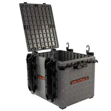 YakAttack BlackPak Pro Kayak Fishing Crate - Includes 4 Attachable Fishing Rod Holders, 13" x 16" - ...