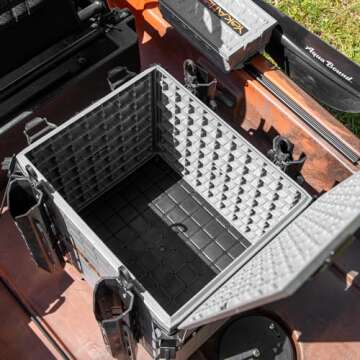 YakAttack BlackPak Pro Kayak Fishing Crate - Includes 4 Attachable Fishing Rod Holders, 13" x 16" - Battleship Grey | Kayak Fishing Accessories