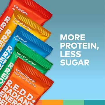 R.E.D.D. Bar, Vegan Protein Bar, Low Sugar & Gluten-Free, Variety Pack, 8 Bars