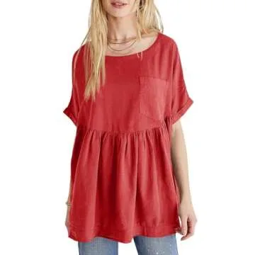 Tankaneo Women's Stylish Summer Babydoll Top