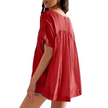 Tankaneo Women's Stylish Summer Babydoll Top