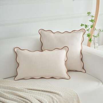 Mayler Yee Scalloped Throw Pillow Covers Set of 2