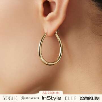 Ana Luisa Jewelry Hoop Earrings for Women - Stylish 14K Gold Plated Hoops