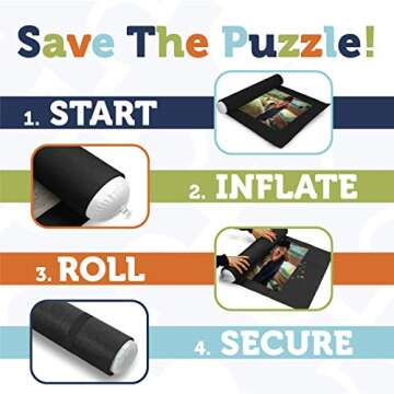 Jigsaw Puzzle Roll up Mat- Puzzle Saver-Puzzle Accessories Puzzle Storage, Puzzle mat Roll up, Puzzle Keeper Mat. Roll up Puzzle mats for Jigsaw Puzzles