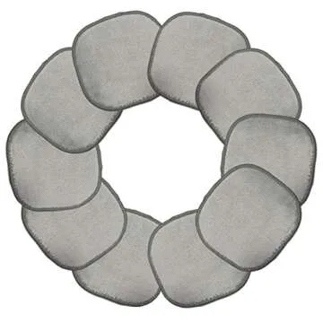 Polyte Premium Hypoallergenic Microfiber Fleece Makeup Remover and Facial Cleansing Cloth, 5 x 5 in, 10 Pack (Gray)