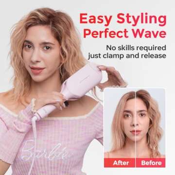 Waver Curling Iron LENA S12 Beach Waver Curling Wand, Hair Tool with 2 Barrels, Anti-Scald Protectio...