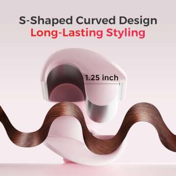 Waver Curling Iron LENA S12 Beach Waver Curling Wand, Hair Tool with 2 Barrels, Anti-Scald Protection, Adjustable Time & Temps, Dual Voltage, Titanium Coating for Effortless, Long-Lasting Waves